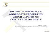 Tohver. Oil shale waste rock aggregate properties
