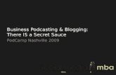 PCN09 - Business Podcasting: There Is A Secret Sauce