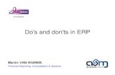 Do's and don'ts in ERP