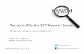 Secrets to effective keyword selection