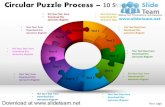 10 pieces pie chart circular puzzle with hole in center process powerpoint presentation slides and ppt templates