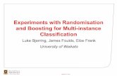 Experiments with Randomisation and Boosting for Multi-instance Classification