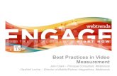 Engage 2013 - Best Practices in Video Measurement