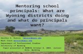 Mentoring school principals: What are Wyoming districts doing and what do principals want?