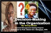 Decision Making in an Organization