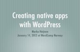 Creating native apps with WordPress