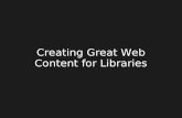 Creating Great Content for Library Websites