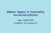 1.3 Water Vapor & Humidity Notes Ch10 L4