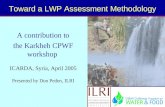 Toward a LWP assessment methodology: a contribution to the Karkheh CPWF workshop