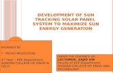 MICROPROCESSOR BASED SUN TRACKING SOLAR PANEL SYSTEM TO MAXIMIZE ENERGY GENERATION