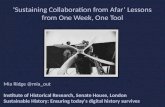 'Sustaining Collaboration from Afar' Lessons from One Week, One Tool