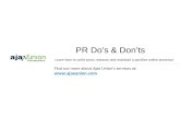 PR Do's and Don'ts