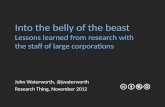 Into the belly of the beast - March event on 'Research in the field'