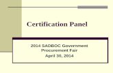Certification Panel SADBOC 2014