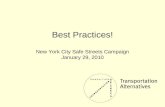 NYC Safe Streets Campaign: Best Practices