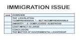 A LEADERSHIP ASSESSMENT ON THE ISSUE OF IMMIGRATION POLICY