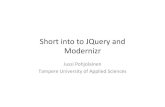 Short intro to JQuery and Modernizr