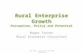 Rural Enterprise Growth – setting the scene - Roger Turner, Consultant in Rural Economies