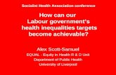How can our Labour government’s  health inequalities targets become achievable?