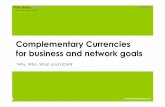 Complementary Currencies for Business and Network Goals - Igor and Leander