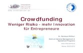 Crowdfunding: Weniger Risiko - mehr Innovation für Entrepreneure