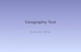 Geography test 2012