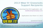 2013 Wear It! Grassroots Support: Recipients