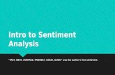 Intro to Sentiment Analysis