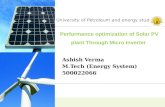 performance optimization of Solar pv plant through Micro inverter