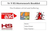 Yr 9 rs homework booklet evil and suffering