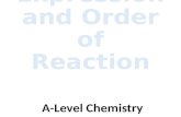 Rate Expression and Order of Reaction
