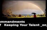 10 commandments of keeping your talent on track