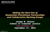 Making the Most Out of Researcher-Practitioner Partnerships and Collaborative Working Groups