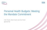 Personal Health Budgets: Meeting the Mandate Commitment