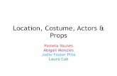 3 location, costume, actors and props