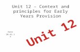 Context and principles for Early Years Provision