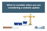 What to consider when you are considering a website update