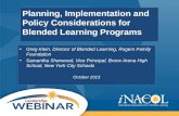iNACOL Webinar: Implementation and Policy Considerations for Blended Learning Programs