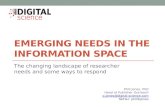 Emerging needs in the Scholarly Publishing Space