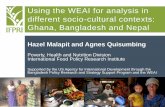 Session 2a - Quisumbing and Malapit - Using the WEAI for analysis in different socio-cultural contexts: Ghana, Bangladesh and Nepal