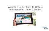 Webinar presentation: Learn How to Create Inspirational Travel Content