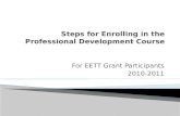 Steps for enrolling in the professional development course