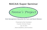 Annie's Project - Risk Management for Farm and Ranch Women