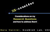 RE-Consider - considerations on my PhD questions