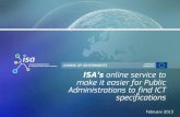 ISA online service to make it easier for Public Administrations to find ICT specifications
