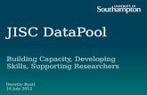 JISC DataPool : Building Capacity, Developing Skills, Supporting Researchers