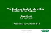 The Business Analyst Role Within Solution Driven Projects