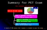 Summary PET exam