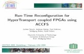 Run-Time Reconfiguration for HyperTransport coupled FPGAs using ACCFS