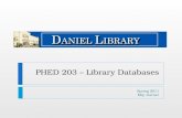 Phed 203  library databases sp11